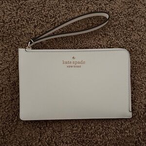 Kate Spade Ivory Wristlet with Gold Accents